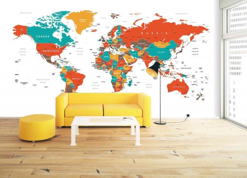 MAP MURAL WALLPAPER 4$/ SQ FT