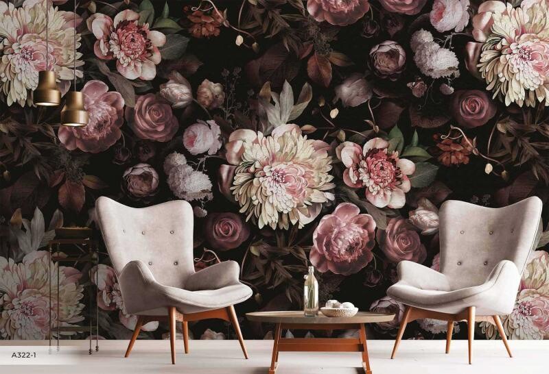 FLOWERS MURAL WALLPAPER 4$/ SQ FT
