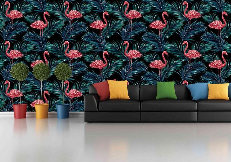 FLAMINGO MURAL WALLPAPER 4$/ SQ FT