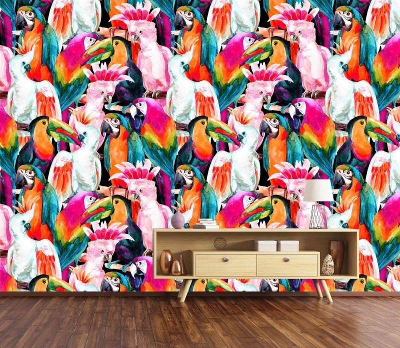 PARROT MURAL WALLPAPER 4$/ SQ FT
