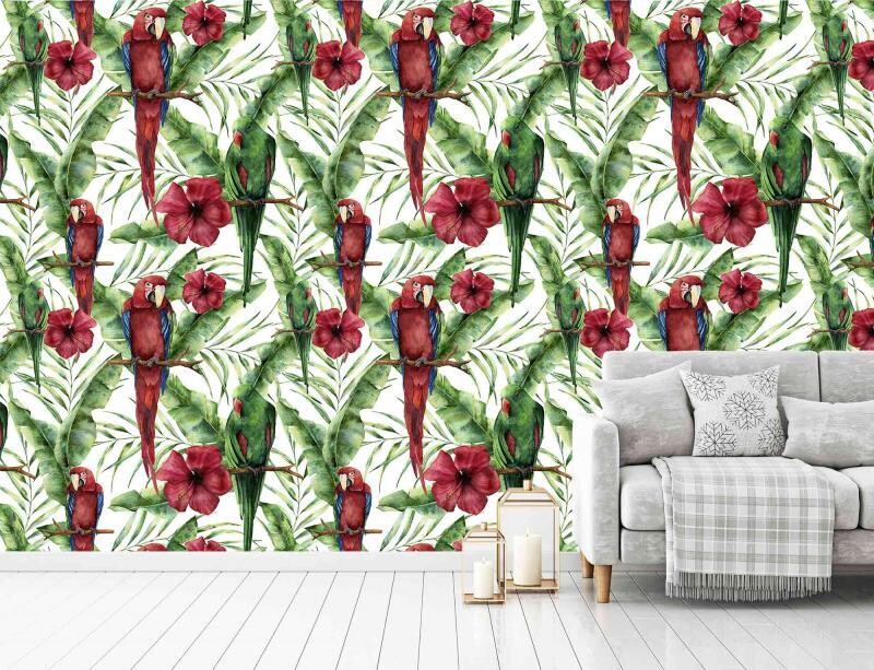 PARROT MURAL WALLPAPER 4$/ SQ FT