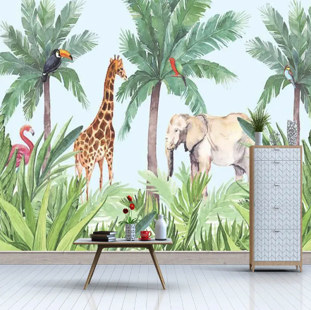 Animals kids custom murals