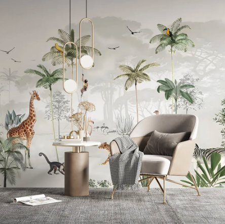 Animals kids custom murals