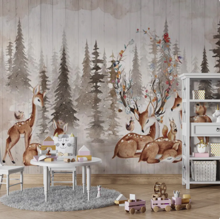 Deer kids custom murals