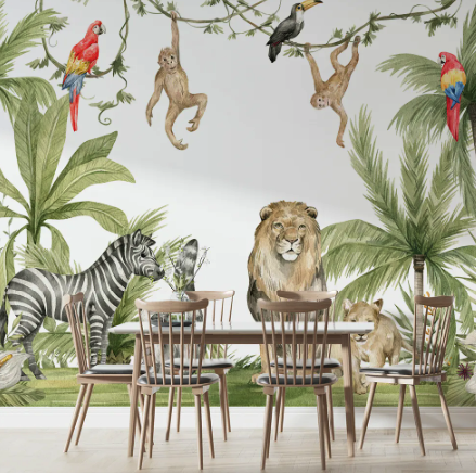 Animals kids custom murals
