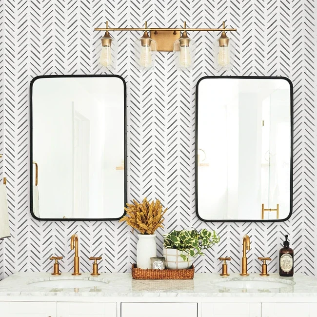 Painted Herringbone Premium Peel + Stick Wallpaper