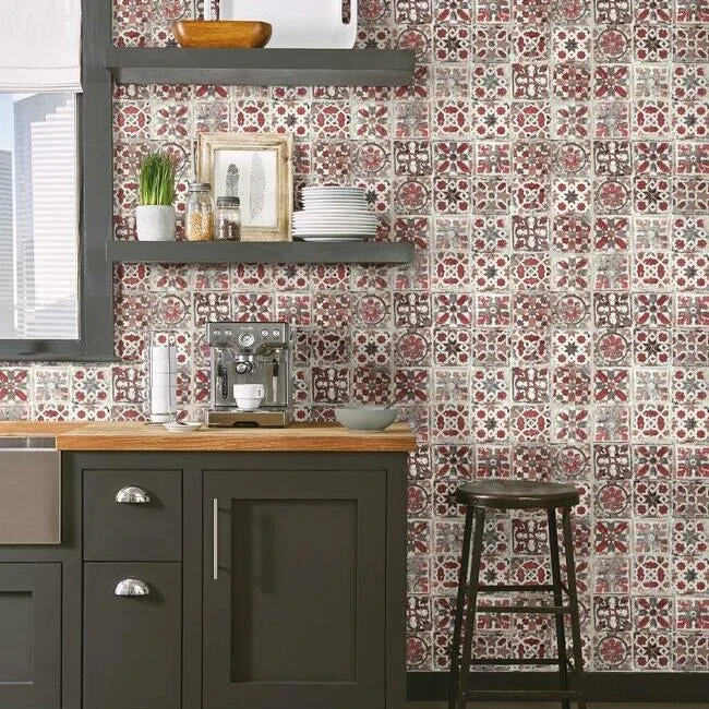 Encaustic Tile Premium Premium Peel + Stick Wallpaper
