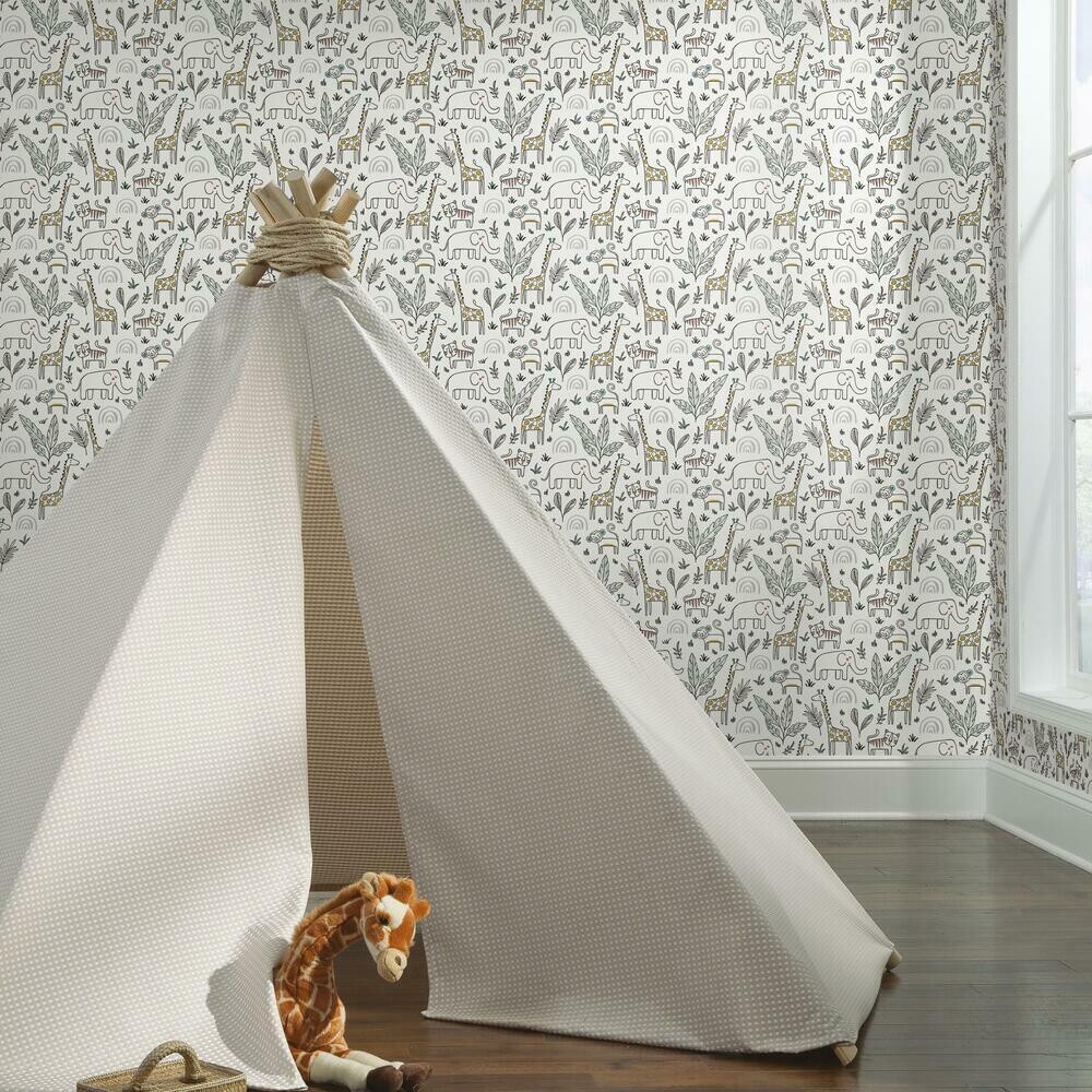Jungle Menagerie Peel and Stick Wallpaper