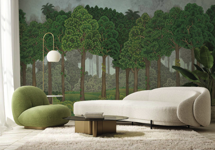 Green Forest Wallpaper Mural Design