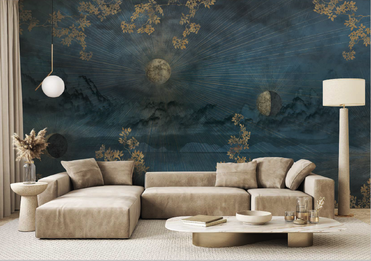 Sun Space Wallpaper Mural Design