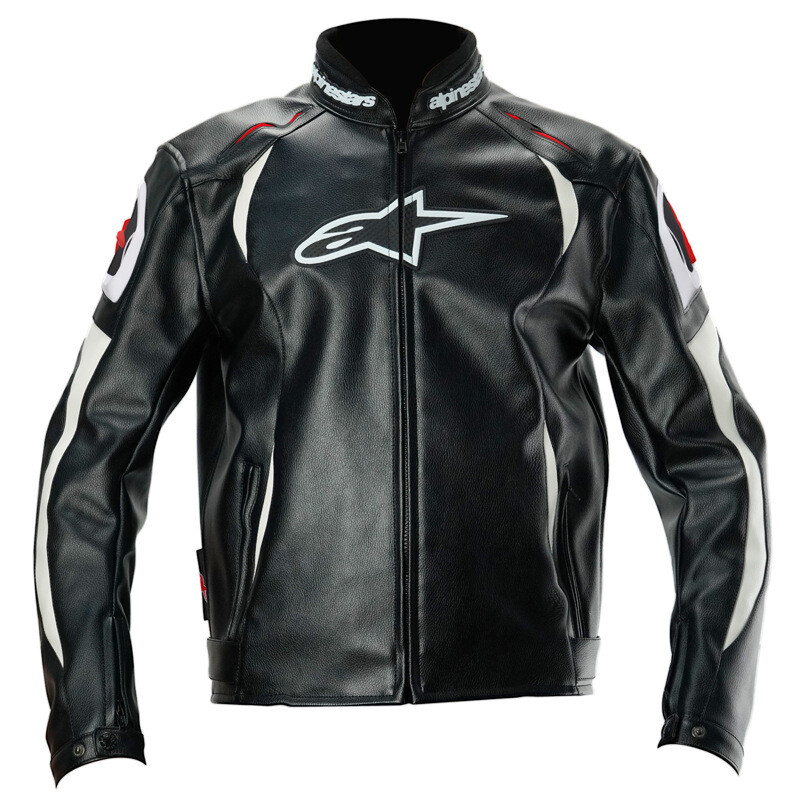 Alpine-Star All-Black Motorcycle Leather Jacket