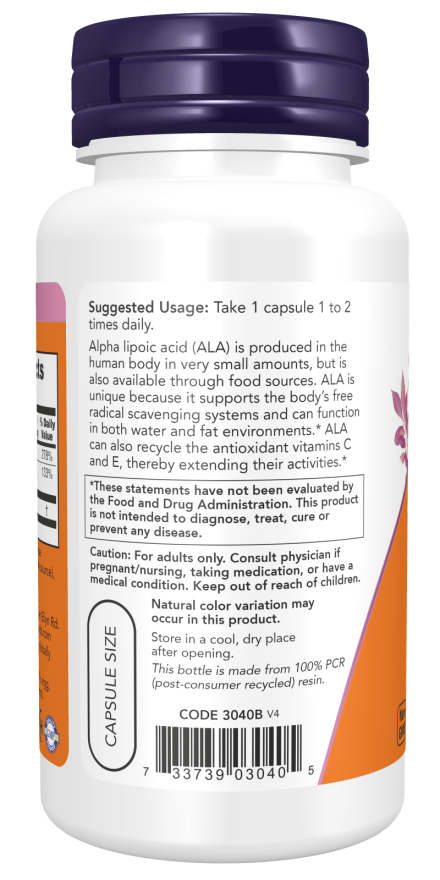 Now Foods Alpha Lipoic Acid 100mg 60 cap
