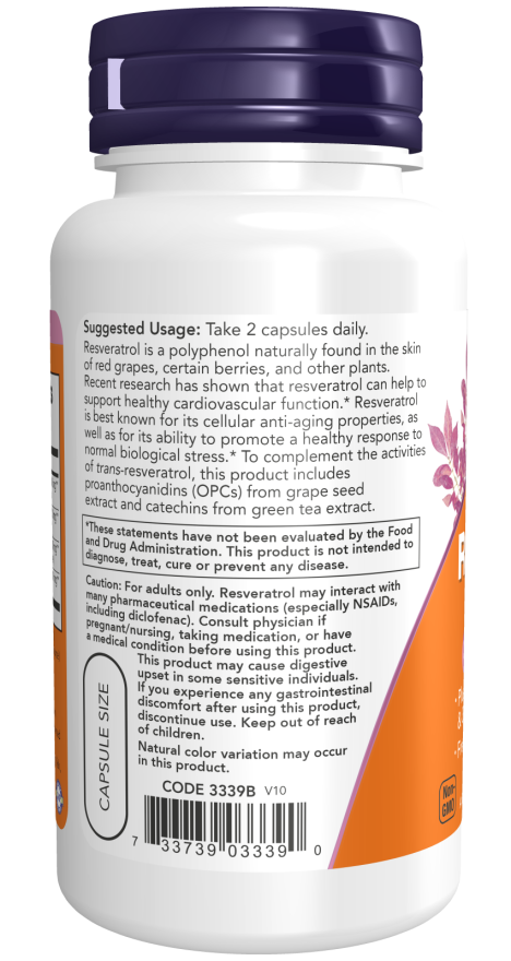 Now Foods Resveratrol 50mg 60 cap