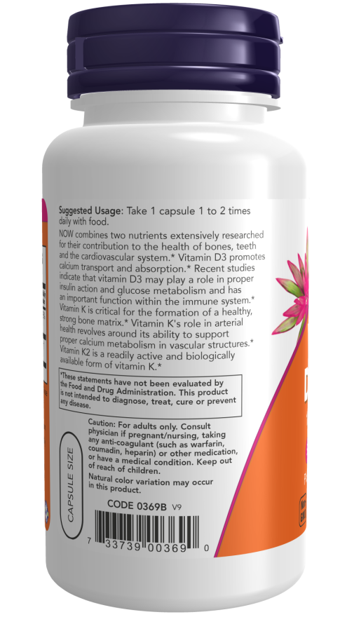 Now Foods Vit D3+k2 120 cap