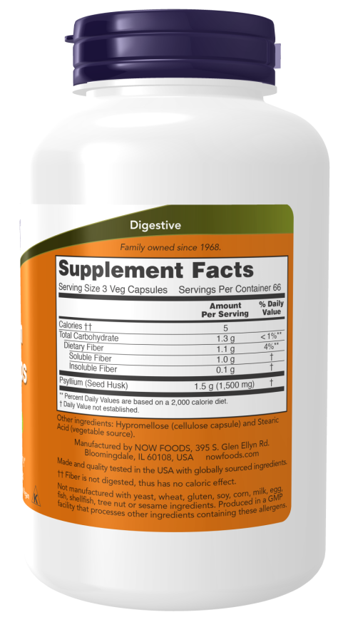 Now Foods Psyllium Husk 500mg 200 cap