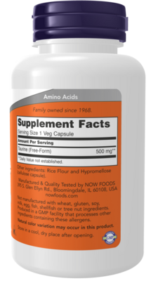 Now Foods Taurine 500mg 100 cap