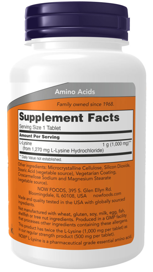 Now Foods L-Lysine 1000mg 100 tab