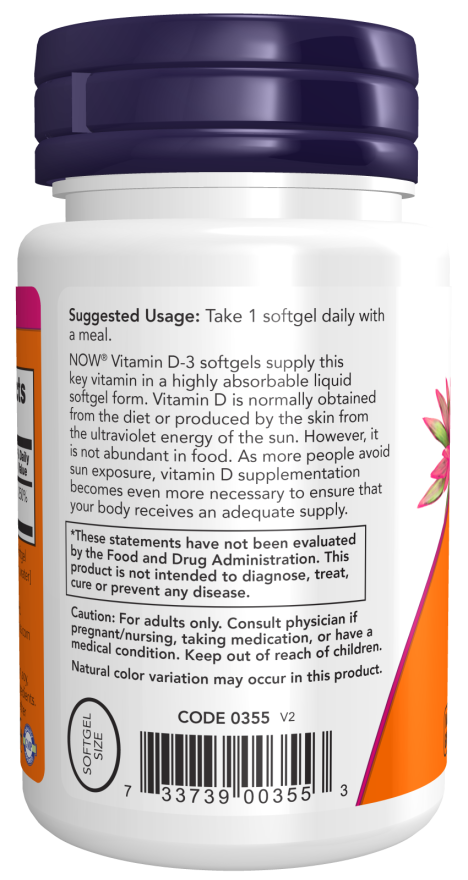 Now Foods Vitamin D3 2000IU 120 cap