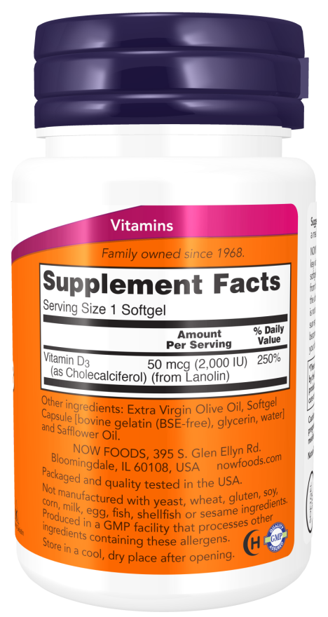 Now Foods Vitamin D3 2000IU 120 cap