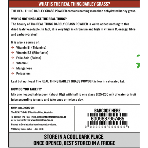 The Real Thing Barley Grass 200g