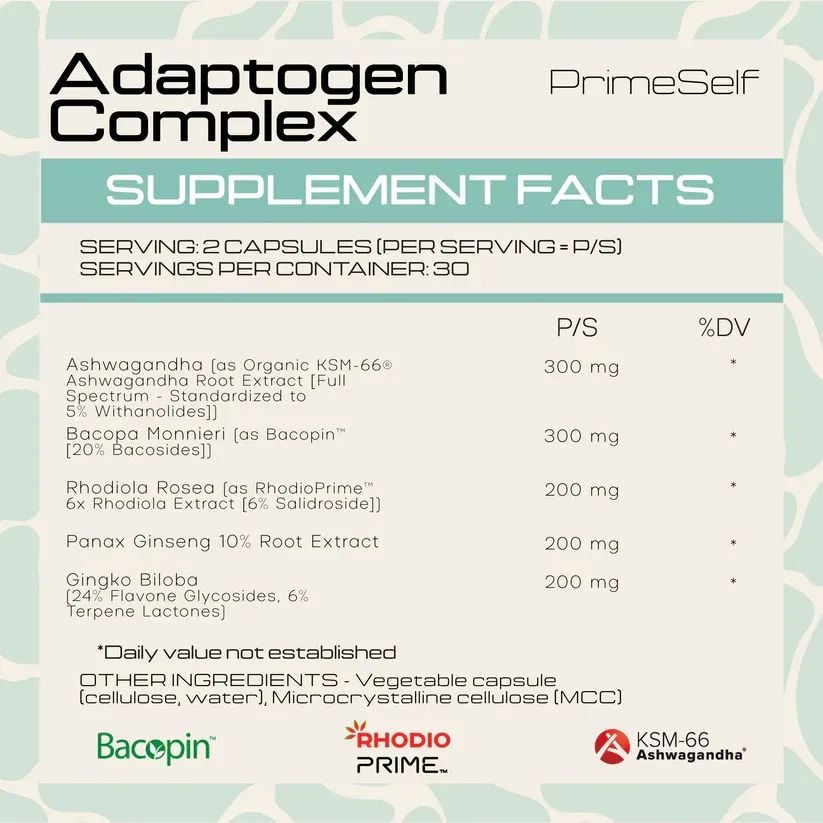 Prime Health Adaptogen Complex 60