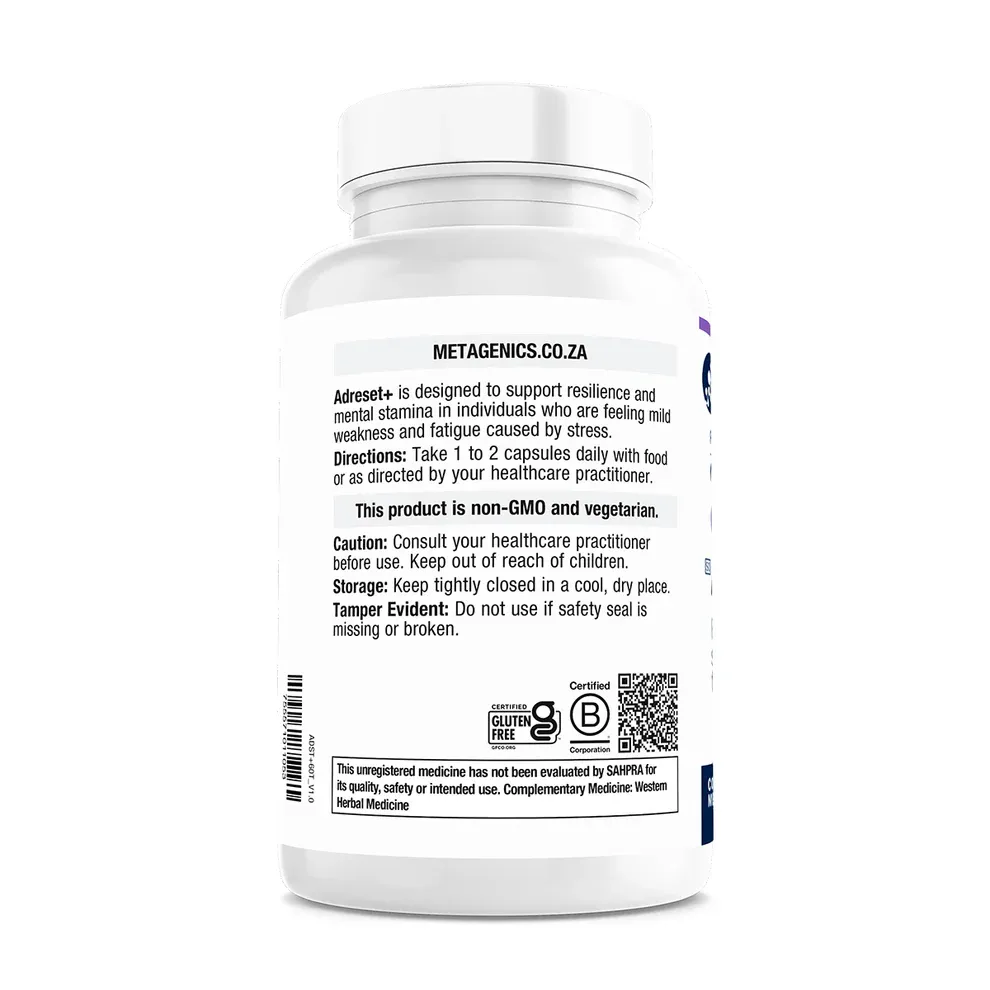 Metagenics Adreset Capsules South Africa | Stress &amp; Adrenal Support | Health Basket