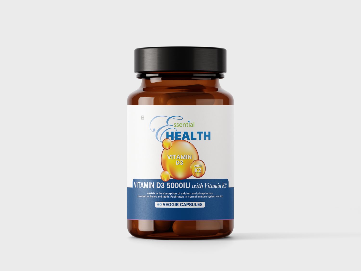Essential Health Vitamin D3 with K2 South Africa | Bone, Heart &amp; Immune Support | Health Basket