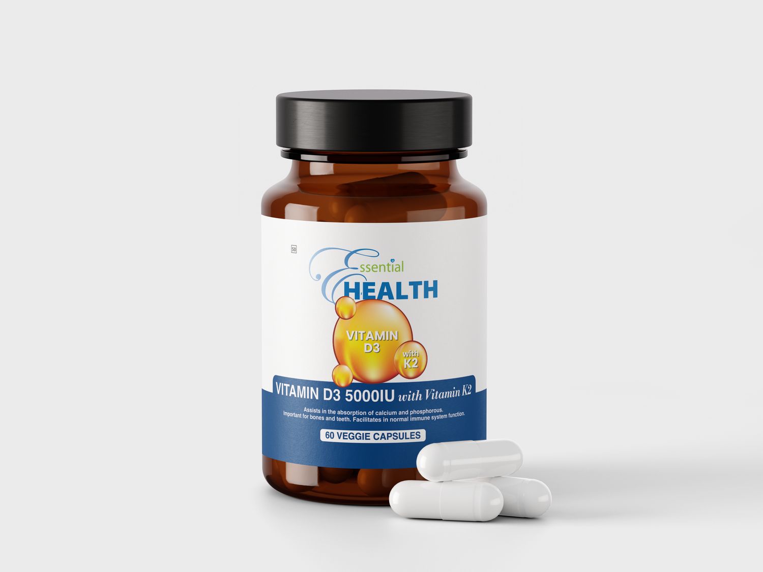 Essential Health Vitamin D3 with K2 South Africa | Bone, Heart &amp; Immune Support | Health Basket