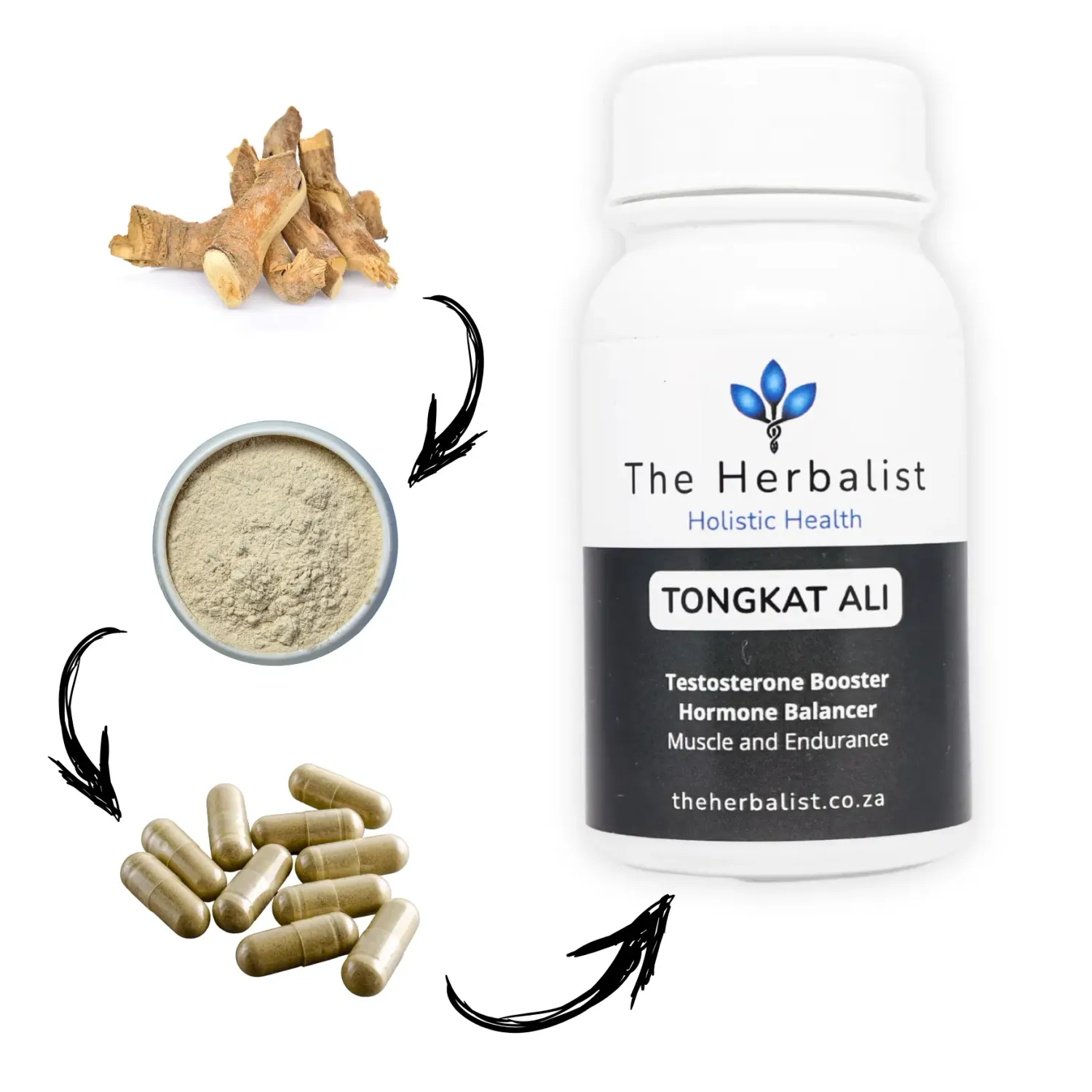 The Herbalist Tongkat Ali Capsules South Africa | Energy, Testosterone &amp; Vitality | Health Basket