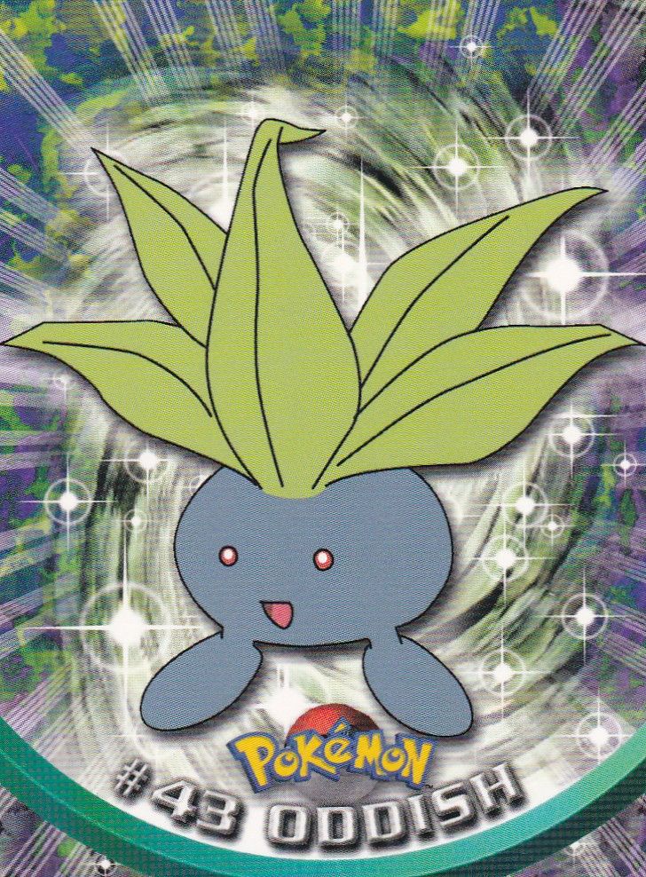 Oddish Topps Pokémon Card #43 – Holo Swirl Background