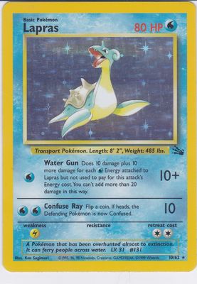 Lapras – Fossil 10/62 Holo Rare (1999)