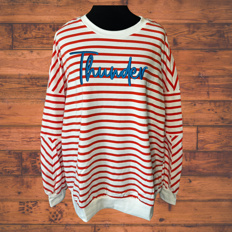 Orange Stripe Sweatshirt