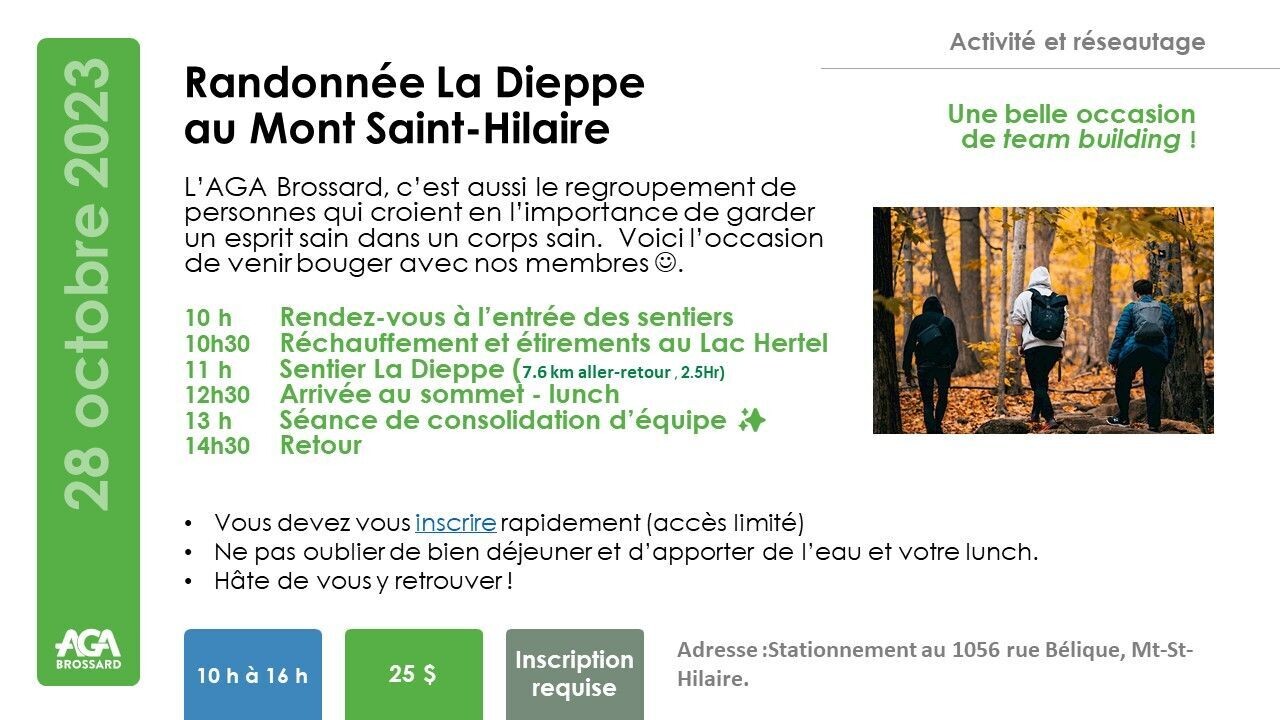 Randonnée La Dieppe au Mont Saint-Hilaire