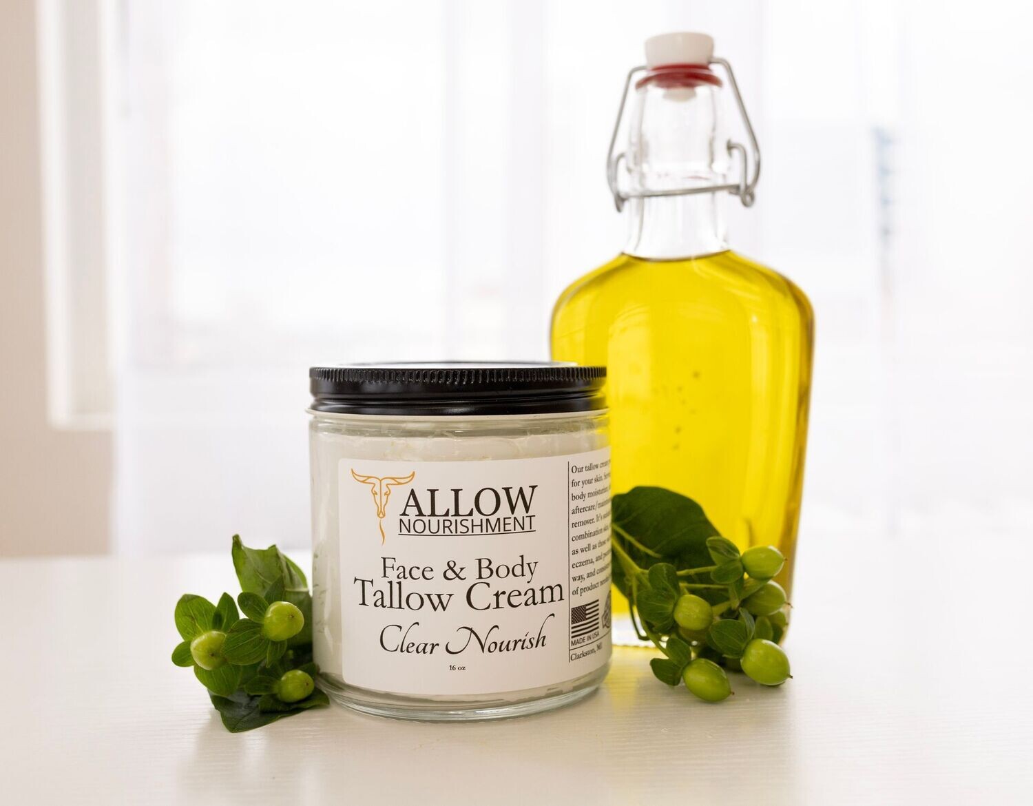 Clear Nourish Face & Body Tallow Cream, Clear Nourish Tallow Cream: Medium-8oz