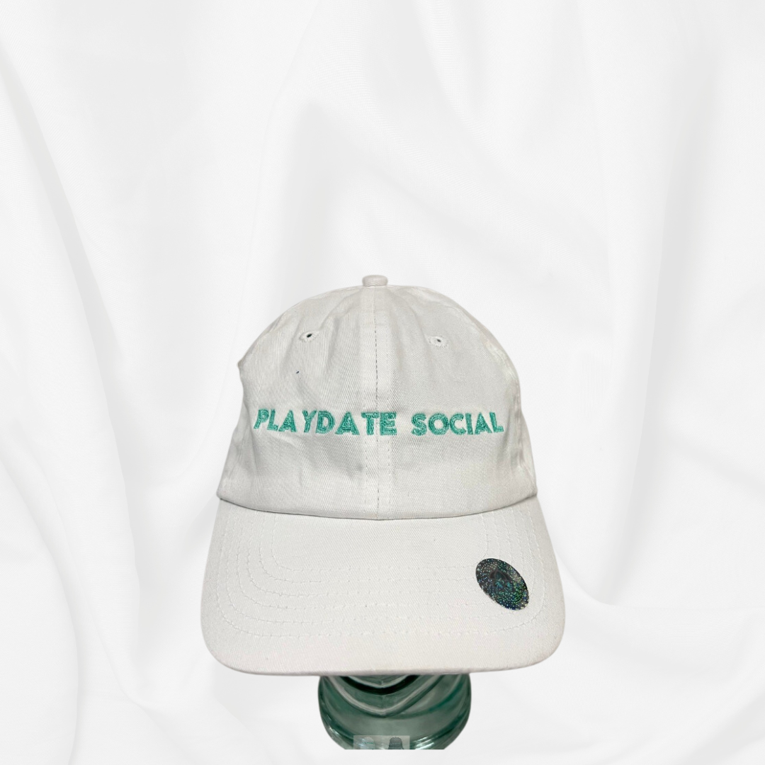White Playdate Baseball Cap
