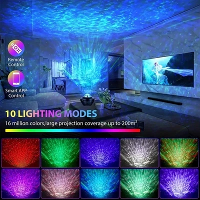 Remote Control BT Wifi Music Speaker Aurora Laser Sky Smart Star Starry Projector Galaxy Night Light