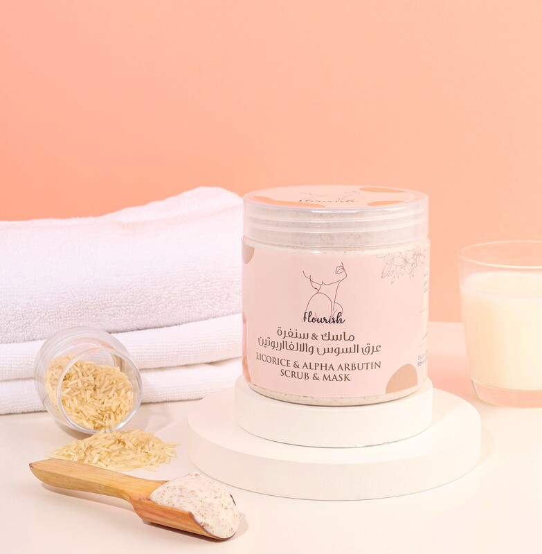Flourish Licorice &amp; Alpha Arbutin Scrub &amp; Mask