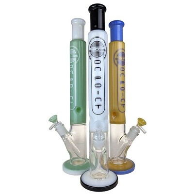 18" Slyme Dual Color Tube Cylinder Straight Water Pipe