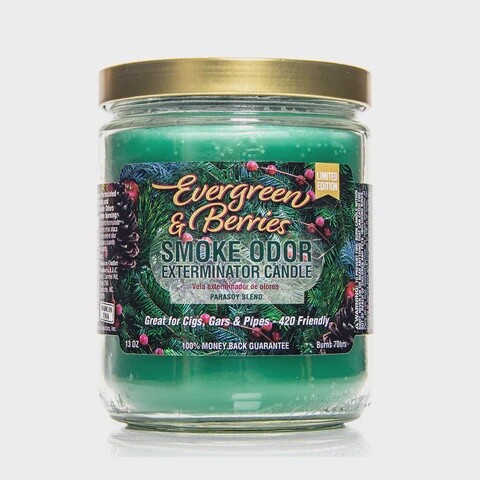 Smoke Odor Candle 13oz, Aroma: Evergreen &amp; Berries