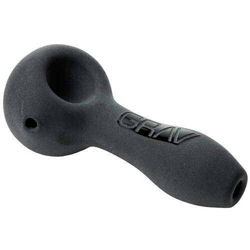 GRAV  4“ Sandblasted Spoon Hand Pipe, Color: Black