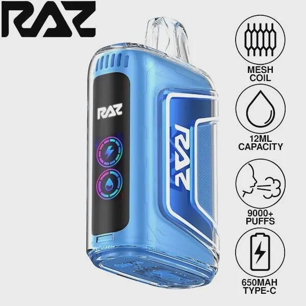 RAZ TN9000, Flavor: Blue Raz Ice