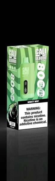 Cali UL 8000 5%, Flavor: Mighty Mint, Strength: 5%