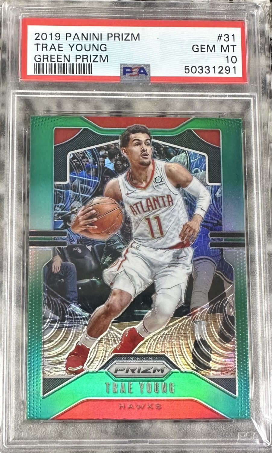 2019 Panini Prizm #31 Trae Young Green Prizm PSA 10