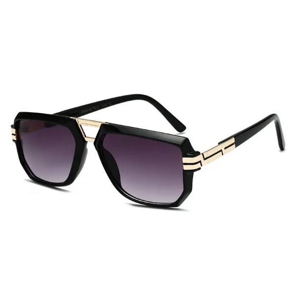 LaPosh UV400 Irregular Square Fashionable Double Bridge Sunglasses Unisex Black