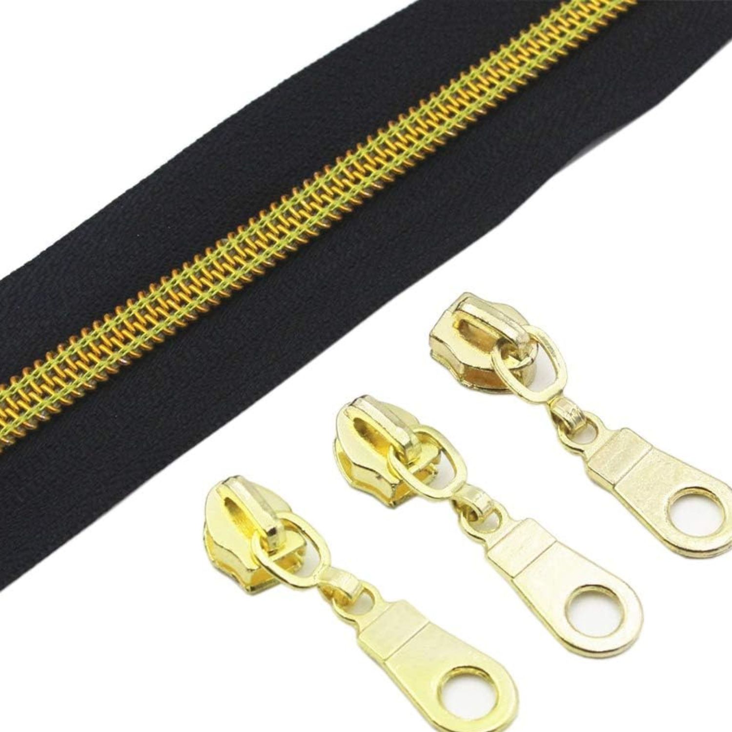 Zipper Tape #5- Black and Gold