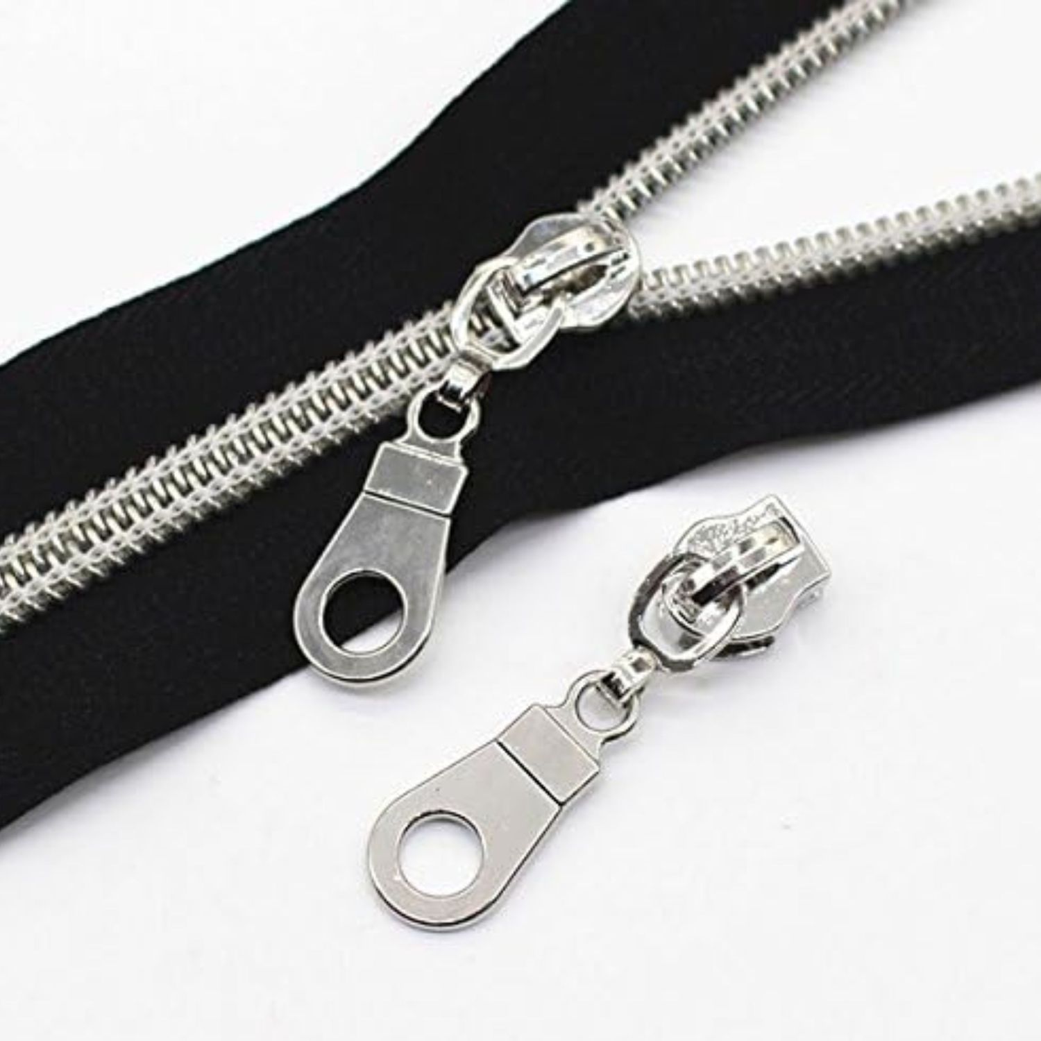 Zipper Tape #5- Black and Silver