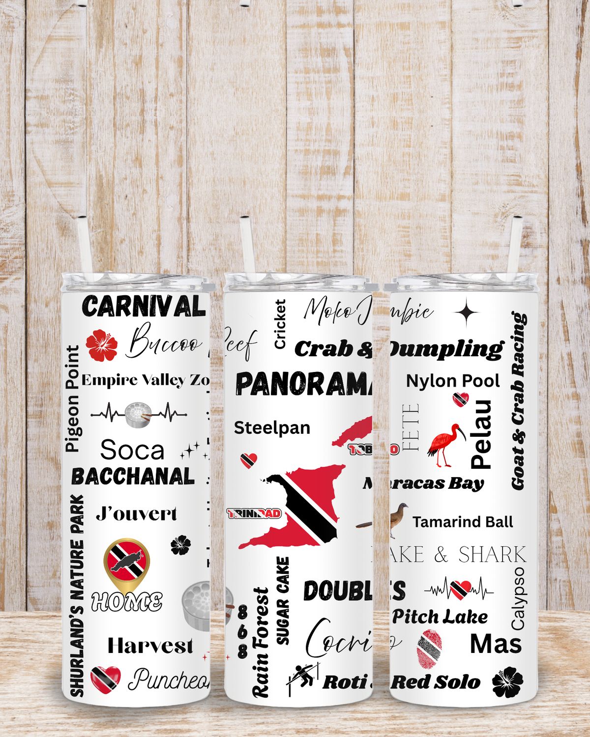 ​Trinidad &amp; Tobago Tumbler Wrap, 20oz Skinny Tumbler, Digital Design PNG sublimation