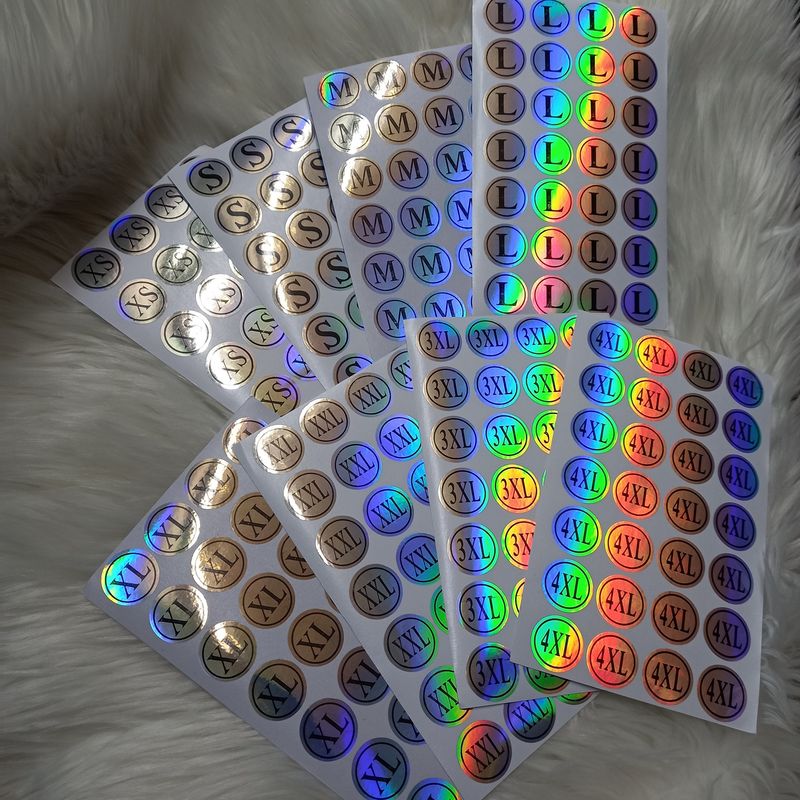 Clothing Size Stickers- Iridescent