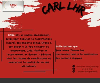 CARL, L HR — Coussin d'Aide au Retournement Latéral (bariatrique Hauteur Réduite)