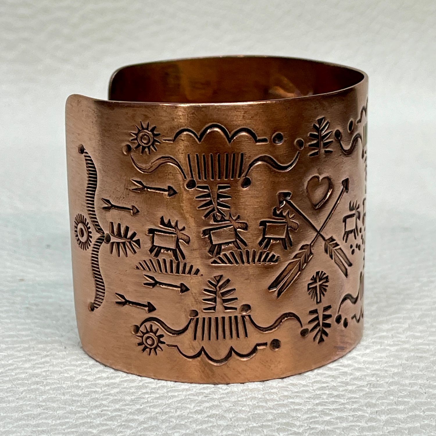 Wide Copper Story Cuff